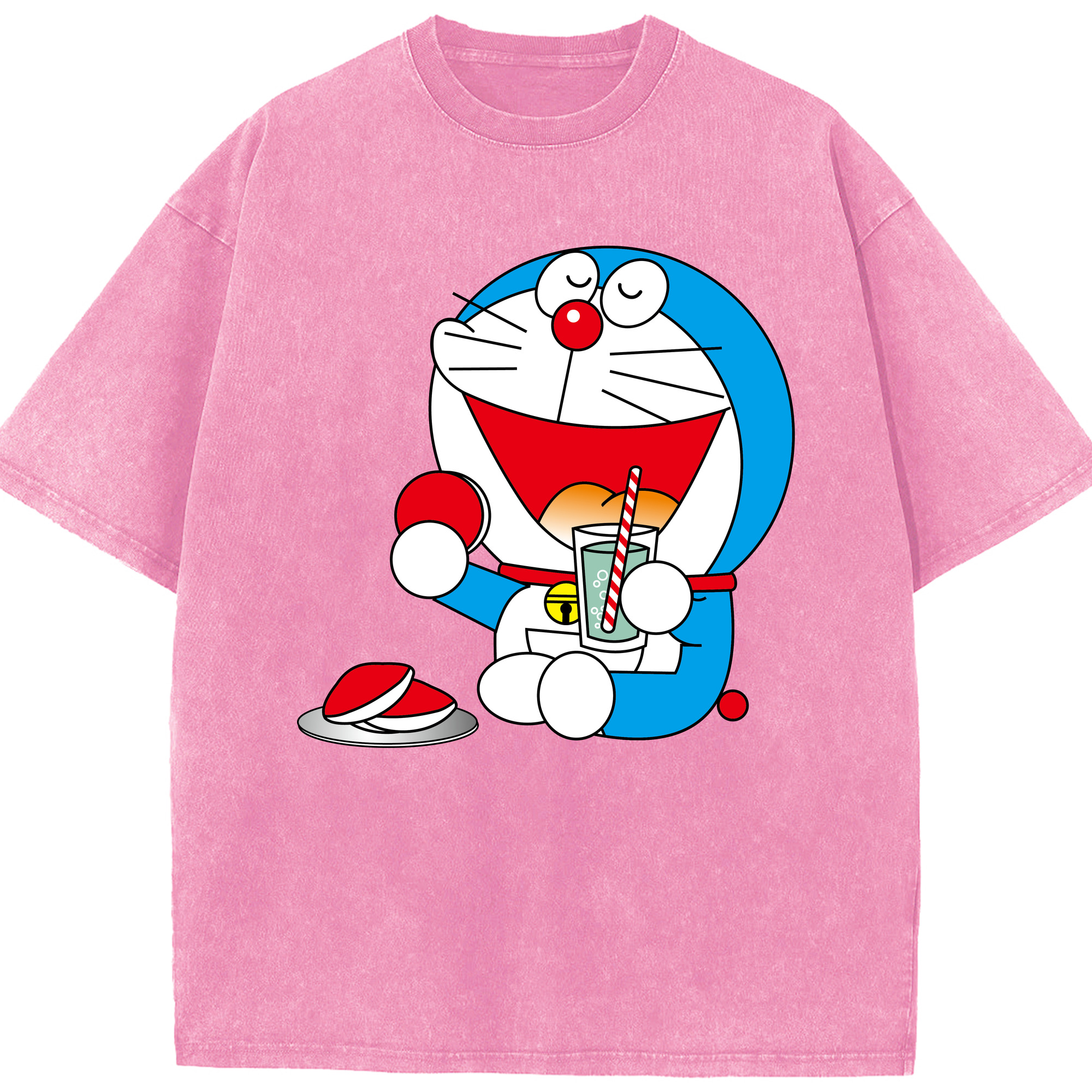 （画像用） ドラえもん Doraemon 綿100% ヴィンテージ風 半袖Tシャツ（フロントプリント）